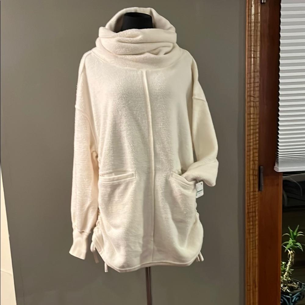 We The Free Cream Cowl Neck Camp Fire Pull Over Sweater